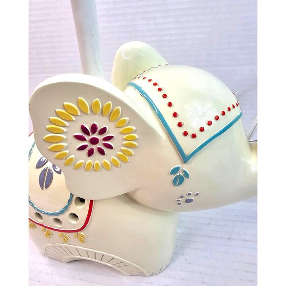 Levtex Elephant Ceramic Table Lamp With Hand-Painted Floral Details 2016 - Picture 3 of 9
